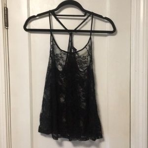 Divided by H&M Black Lace Tank Top sz 6